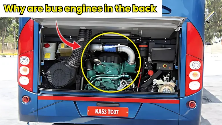 Why are bus engines in the back